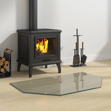 vidaXL Glazen haardplaat Transparant 80 x 50 cm Glas, Verzenden, Nieuw