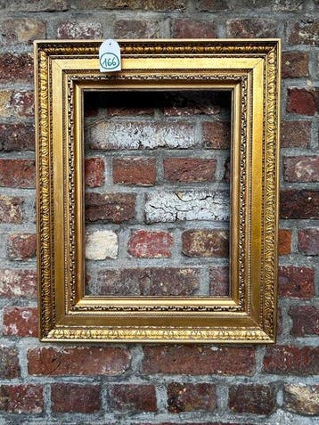 Lijst - 166. Oude goud vergulde schilderijlijst. Voor, Antiek en Kunst