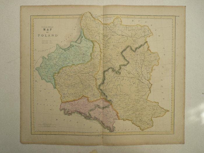 Polen - Litouwen; Gall & Inglis - Map of Poland - 1821-1850, Boeken, Atlassen en Landkaarten