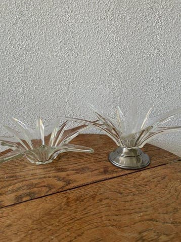 Cristal dArques - Chandelier (2) - Verre - candelabres en, Antiquités & Art