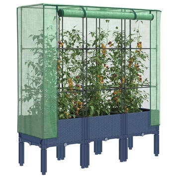 vidaXL Plantenbak verhoogd met kashoes 120x40x140 cm, Verzenden, Nieuw