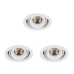 Spots inbouw Inbouwspot Bjorn 1 Rond wit set 3 stuks, Verzenden, Nieuw