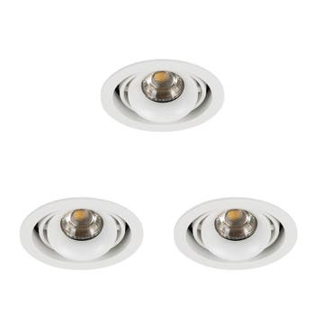 Spots inbouw Inbouwspot Bjorn 1 Rond wit set 3 stuks, Verzenden