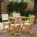 vidaXL Bistrostoelen voor buiten 4 pcs Crèmewit 38 x 46 x 85, Tuin en Terras, Tuinstoelen, Verzenden, Nieuw