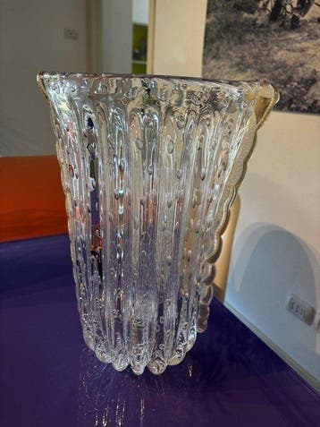 Vaas - Muranoglas, glas met ondergedoken bladgoud
