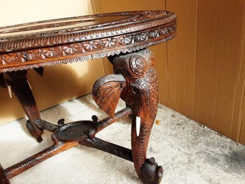 Table anglo-indienne - Bois, Ivoire - Inde - Raj britannique, Antiquités & Art