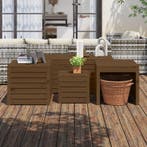 vidaXL 4-delige Tuinboxset massief grenenhout honingbruin, Verzenden, Nieuw