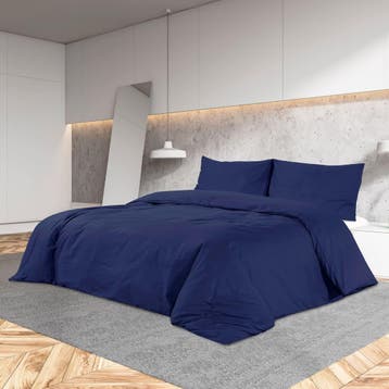 vidaXL Dekbedovertrekset 140x200 cm katoen marineblauw, Huis en Inrichting, Slaapkamer | Beddengoed, Verzenden, Nieuw