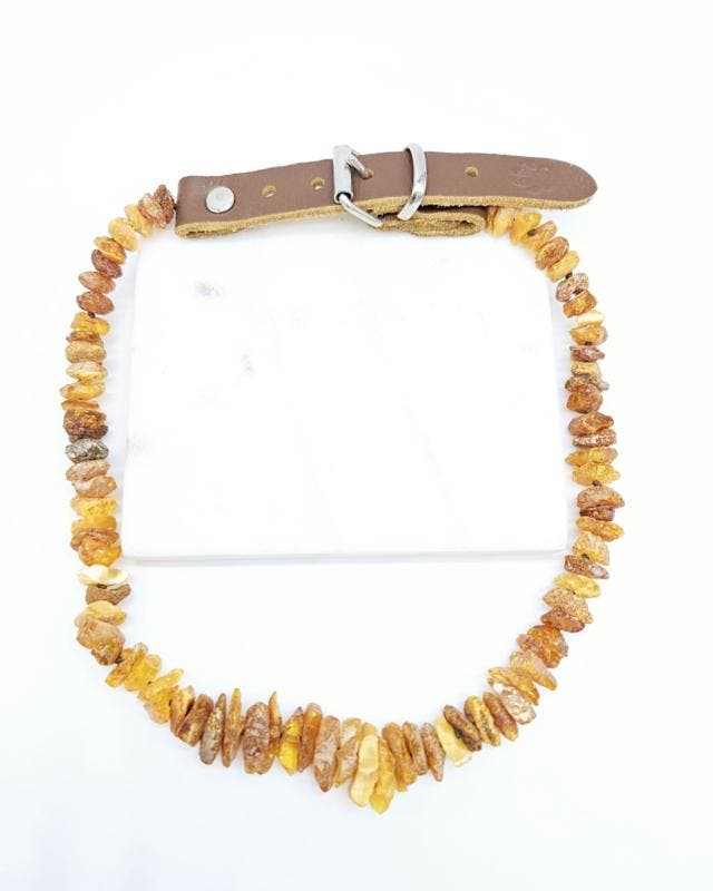 Barnsteen honden halsband 40-45cm (L), Handtassen en Accessoires, Edelstenen, Ophalen of Verzenden