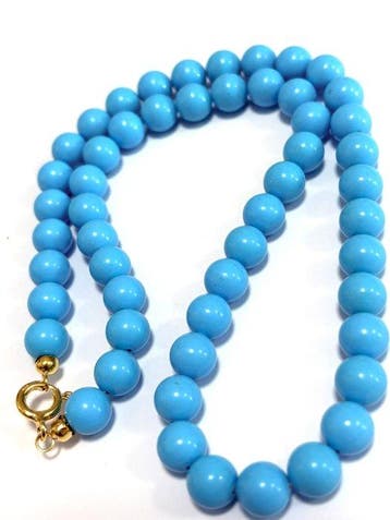 Turquoise - Zilver - Halsketting