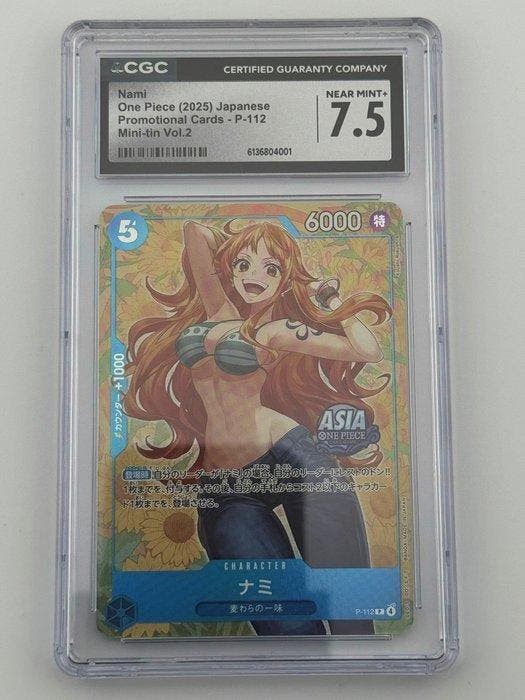 Bandai - 2 Graded card - One Piece - Nami P-112 Promo card,, Hobby en Vrije tijd, Verzamelkaartspellen | Overige