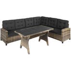 tectake Wicker loungeset Catania - natuur, Tuin en Terras, Verzenden, Nieuw