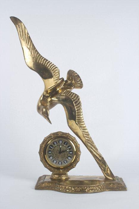 Horloge - Europa - Art déco Laiton, Métal - 1960-1970, Antiquités & Art, Curiosités & Brocante