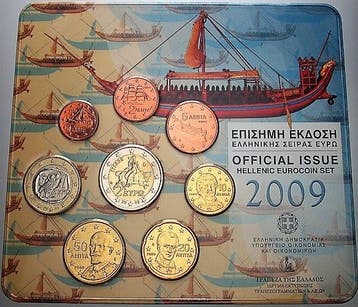 3,88 Euro,munten set 1 Cent-2 Euro 2009 Griechenland Repu..., Verzenden, België