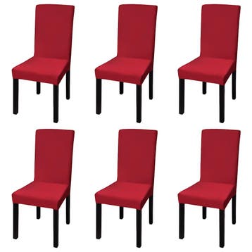 vidaXL 6 st Stoelhoes stretch recht bordeaux, Tuin en Terras, Tuinmeubel-accessoires, Verzenden, Nieuw