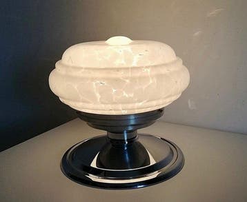 Lampe de table - Art Déco Design 1930s - Verre opale