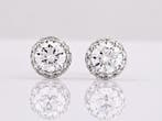 Oorbellen - 14 karaat Witgoud - 3.87ct. tw. Diamant