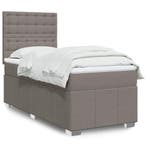 vidaXL Boxspring met matras stof taupe 90x200 cm, Verzenden, Nieuw
