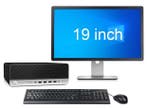 HP ProDesk 600 G4 SFF i5 8e Gen + 19 Monitor + 2 jaar, Ophalen of Verzenden
