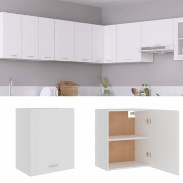 vidaXL Bovenkast Lyon 50x31x60 cm bewerkt hout wit, Huis en Inrichting, Verzenden, Nieuw