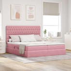 vidaXL Bed met LED-stripverlichting Roze 200 x 200 cm, Huis en Inrichting, Slaapkamer | Bedden, Verzenden, Nieuw
