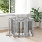 vidaXL Hondenhek met standaarden 6 pcs Grijs sonoma 60 x 80, Verzenden