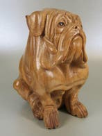 Beeldje - Hond, buldog (Bulldog) - hout