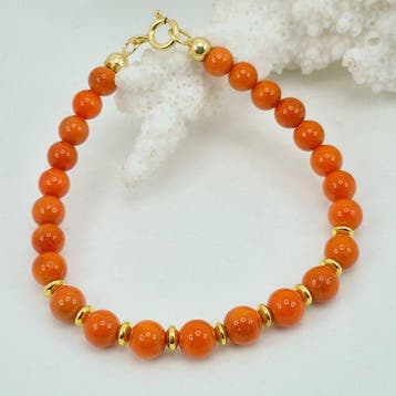 Corail - Argent, Plaqué or - Bracelet - CORALLO MEDITERRANEO