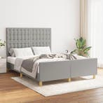 vidaXL Bedframe zonder matras stof lichtgrijs 140x190 cm, Verzenden, Nieuw