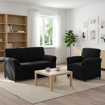 vidaXL bank / zetelstel 2 st Zwart Fluweel, Huis en Inrichting, Verzenden, Nieuw