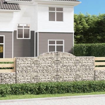 vidaXL Schanskorf gewelfd 300x30x120/140 cm gegalvaniseerd, Verzenden