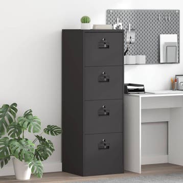 vidaXL Bestandkast met lade Zwart 45,5 x 42 x 139 cm, Verzenden