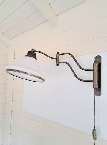 Verstelbare Muurlamp - Wandlamp - messing, glas