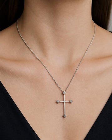 Salvini - Ketting met hanger - 18 karaat Witgoud - 0.35ct.