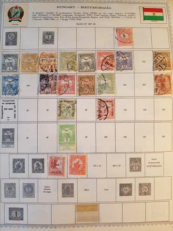 Roemenië en Hongarije 1863/1976 - Verzamelingen op bladen en, Gestempeld