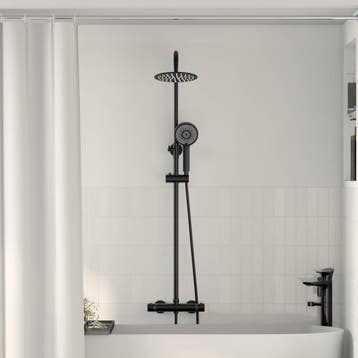 vidaXL Thermostatische Douche Systeem Set Zwart Roestvrij, Verzenden, Nieuw