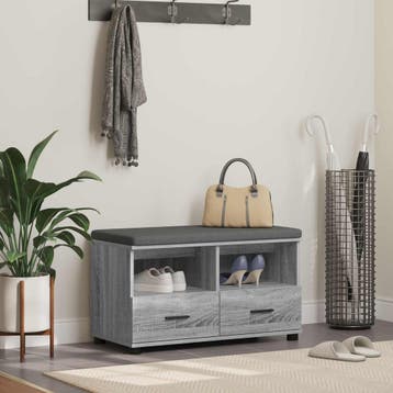 vidaXL Hallenbank Grijze Sonoma 80 x 38 x 46 cm, Verzenden, Nieuw