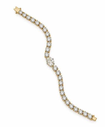 Tennis armband - 18 karaat Geel goud - 5.47ct. tw. Diamant