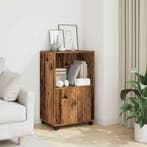 vidaXL Rolkast 55x40x91 cm bewerkt hout oud houtkleurig, Huis en Inrichting, Kasten | Dressoirs, Verzenden, Nieuw