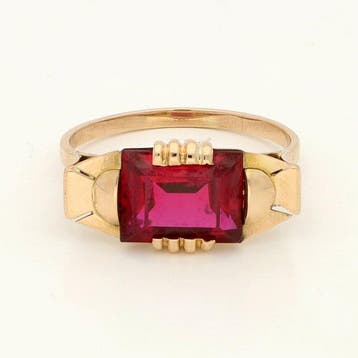 Sans prix de réserve - Bague - 18 carats Or rose Rubis, Bijoux, Sacs & Beauté