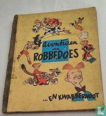 Robbedoes en Kwabbernoot - 4 avonturen van Robbedoes - 1950, Eén stripboek, Verzenden, Gelezen, Franquin, André.