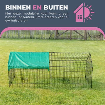 MaxxPet Konijnenhok - Konijnenren met Zonnescherm 185x75x..., Animaux & Accessoires, Ophalen of Verzenden