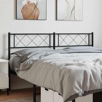 vidaXL Vervangend hoofdbord 150 cm metaal zwart, Verzenden