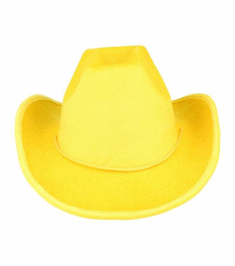 Cowboyhoed - Western Hoed - Velvet - One Size - Geel, Kleding | Dames, Hoeden en Petten