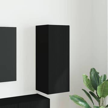 vidaXL TV Wandkast 30 x 31 x 80 cm Zwart Bewerkt hout, Verzenden, Nieuw