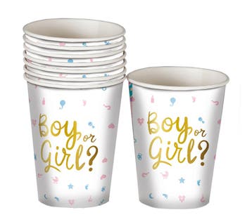 Gender Reveal Bekers 200ml 6st, Verzenden