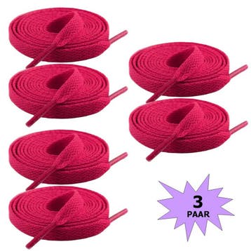 Fako Fashion - Schoenveters - Plat - 8mm - 120cm - 3 Paar -, Verzenden, Nieuw