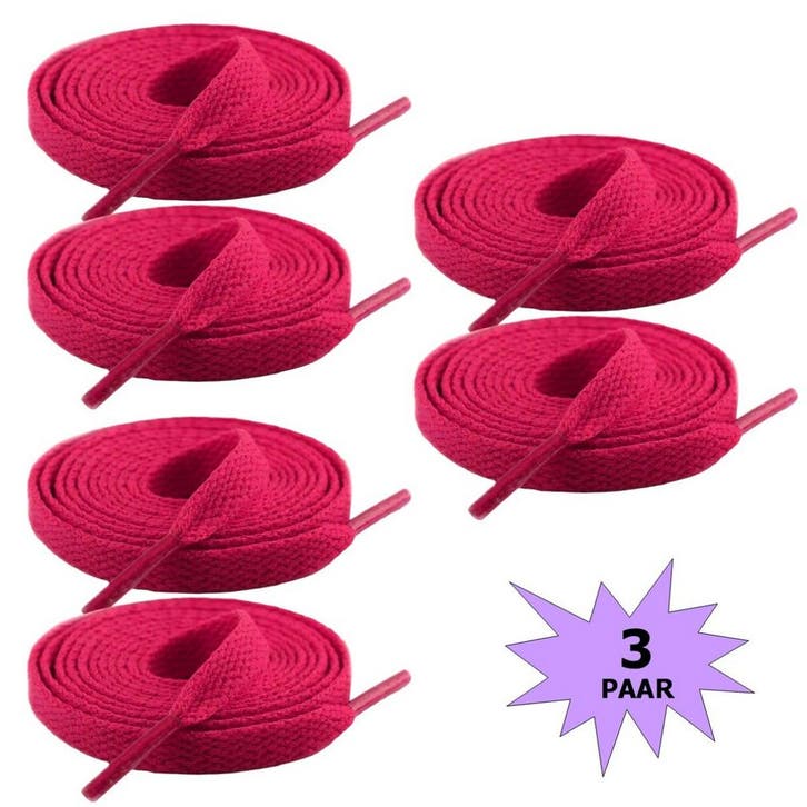 Fako Fashion - Schoenveters - Plat - 8mm - 120cm - 3 Paar -, Kleding | Heren, Schoenen, Verzenden