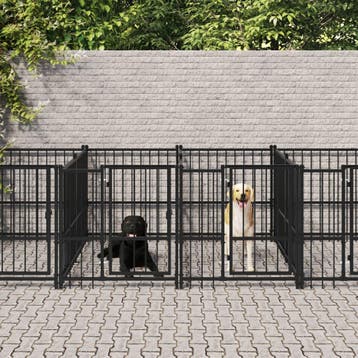 vidaXL Hondenkennel voor buiten 7,51 m² staal, Dieren en Toebehoren, Verzenden, Nieuw