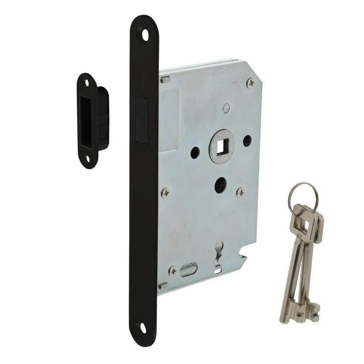 Woningbouw magneet klavier dag- en nachtslot zwart 55mm -..., Doe-het-zelf en Bouw, Hang- en Sluitwerk, Slot, Nieuw, Overige materialen